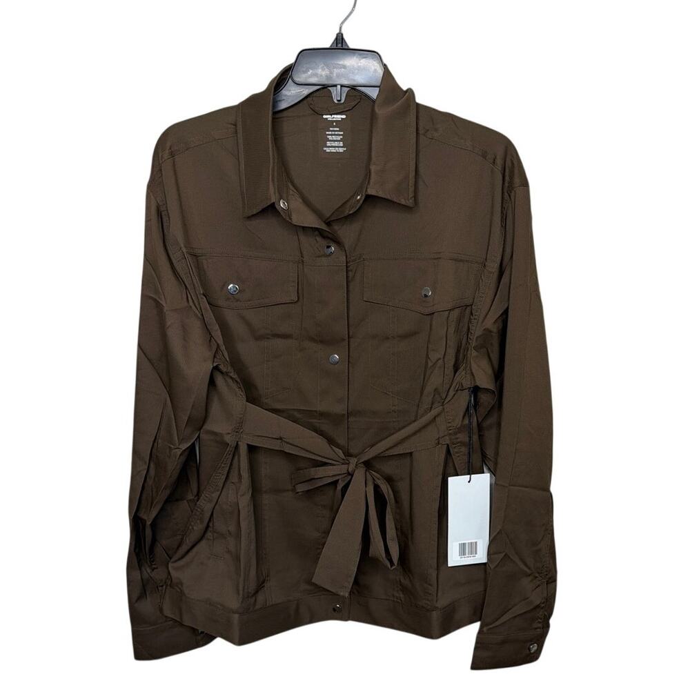 Girlfriend Collective 2019 Wendy Tie Jacket Sz Small Earth Brown Utility Shacket